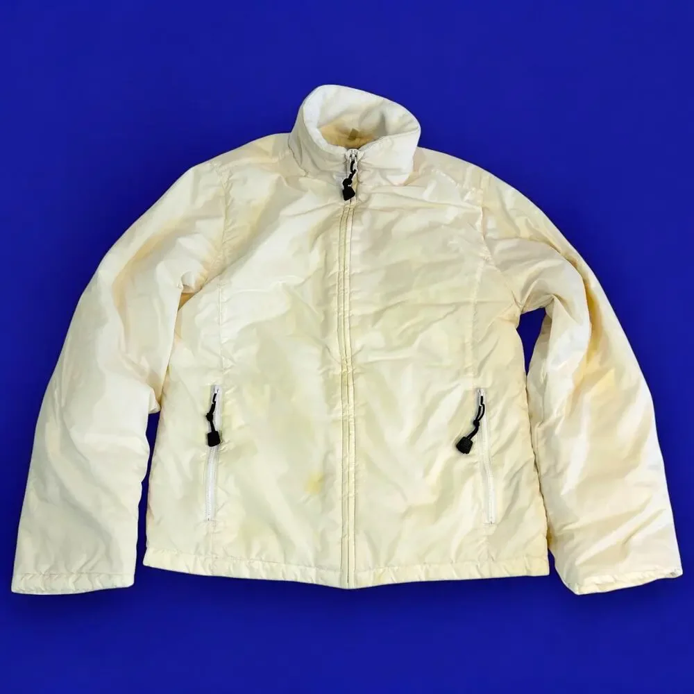 Rl Polo Jeans Womens Puffer Coat XS Nylon Shell Whie Ployester Fill Vintage